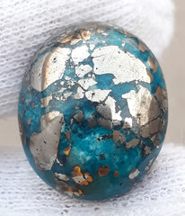 Natural Turquoise with Pyrite - Blue Matrix Turquoise - Shajri Feroza-40Ct