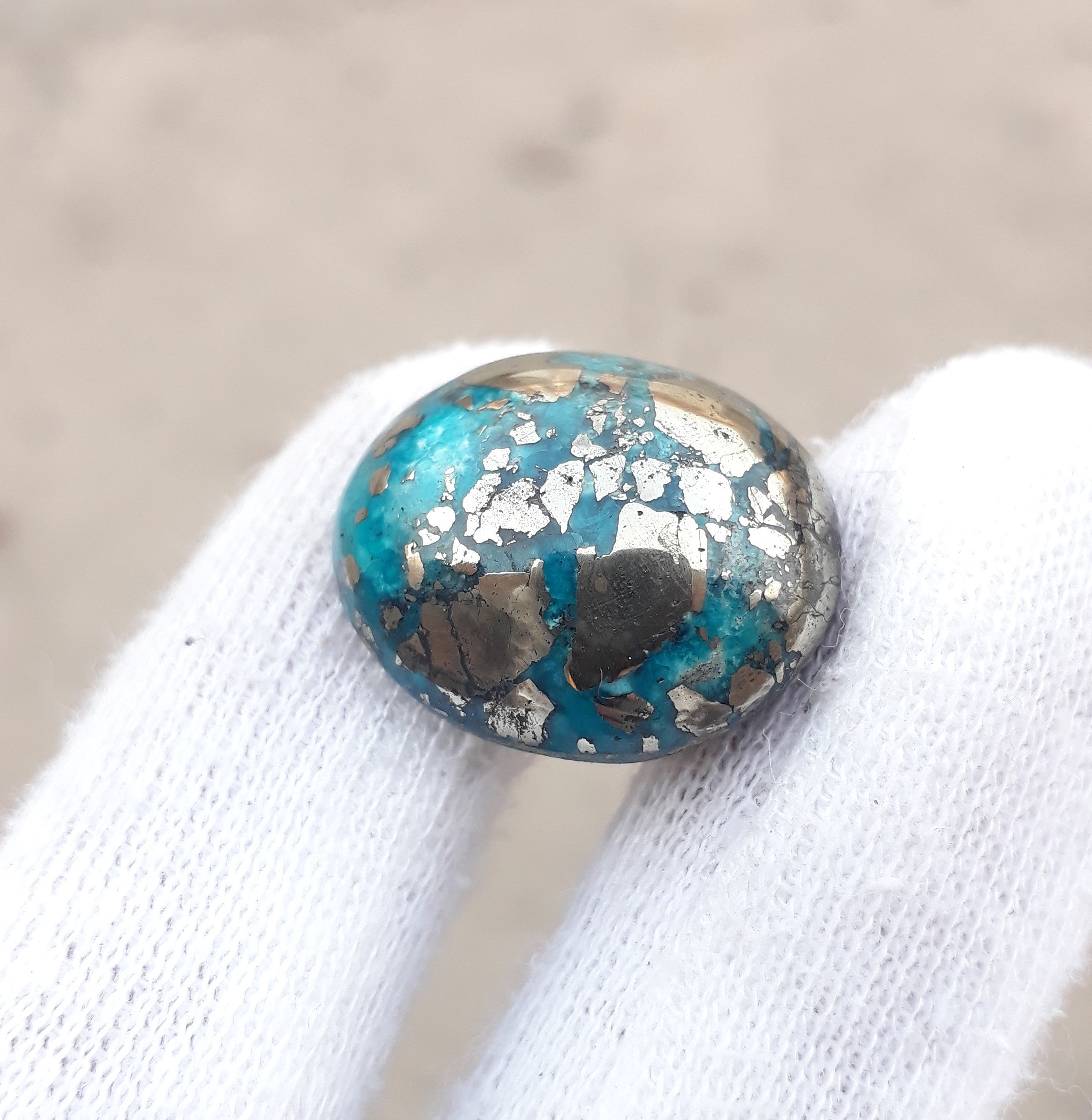 Natural Turquoise with Pyrite - Blue Matrix Turquoise - Shajri Feroza-40Ct