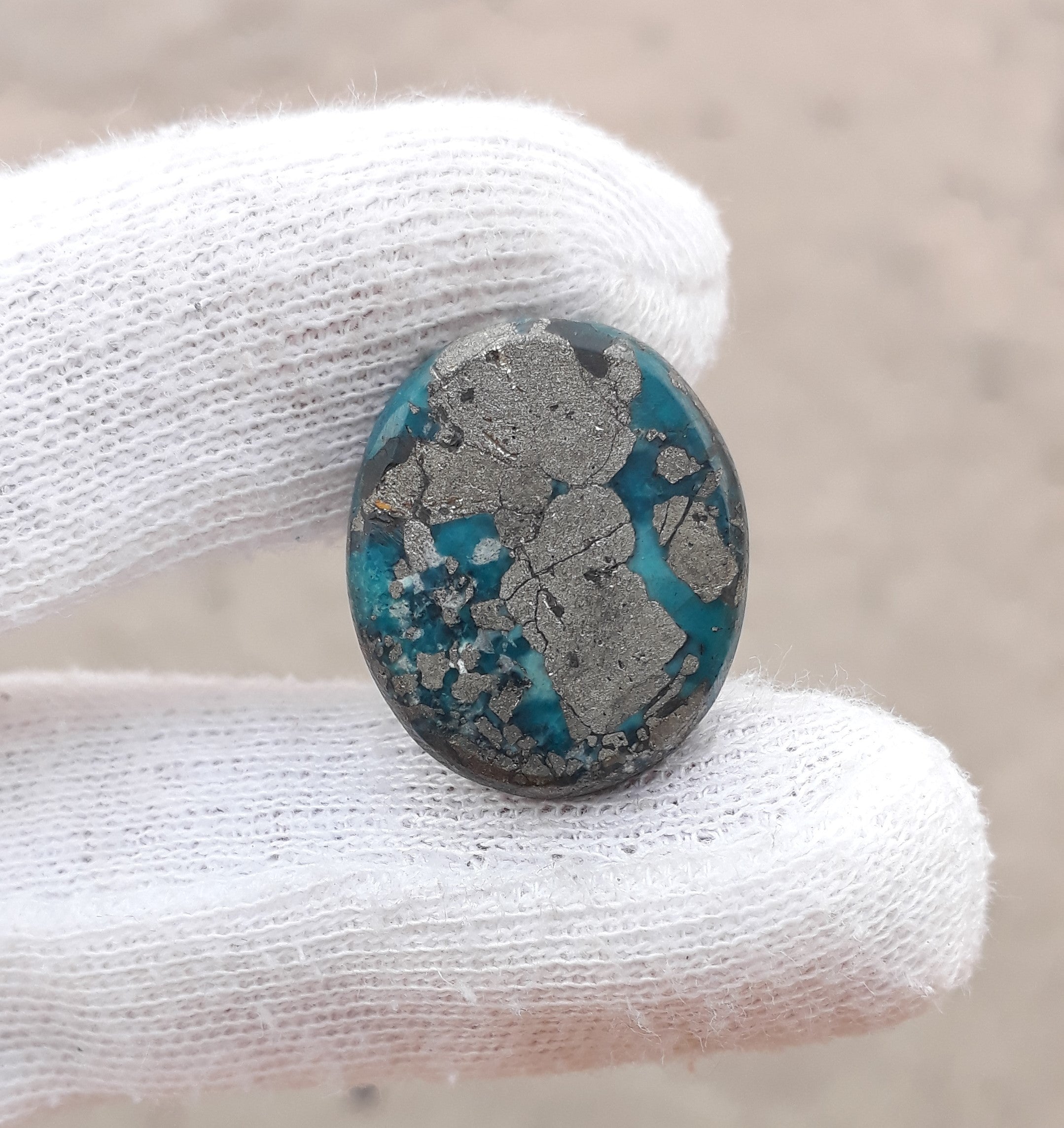 Natural Turquoise with Pyrite - Blue Matrix Turquoise - Shajri Feroza-40Ct