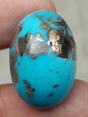 Natural Turquoise with Pyrite - Blue Matrix Turquoise - Shajri Feroza-43.80Ct