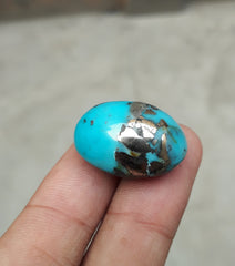 Natural Turquoise with Pyrite - Blue Matrix Turquoise - Shajri Feroza-43.80Ct