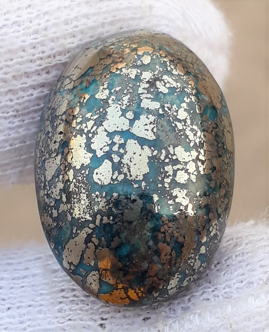 Natural Turquoise with Pyrite - Blue Matrix Turquoise - Shajri Feroza-45Ct