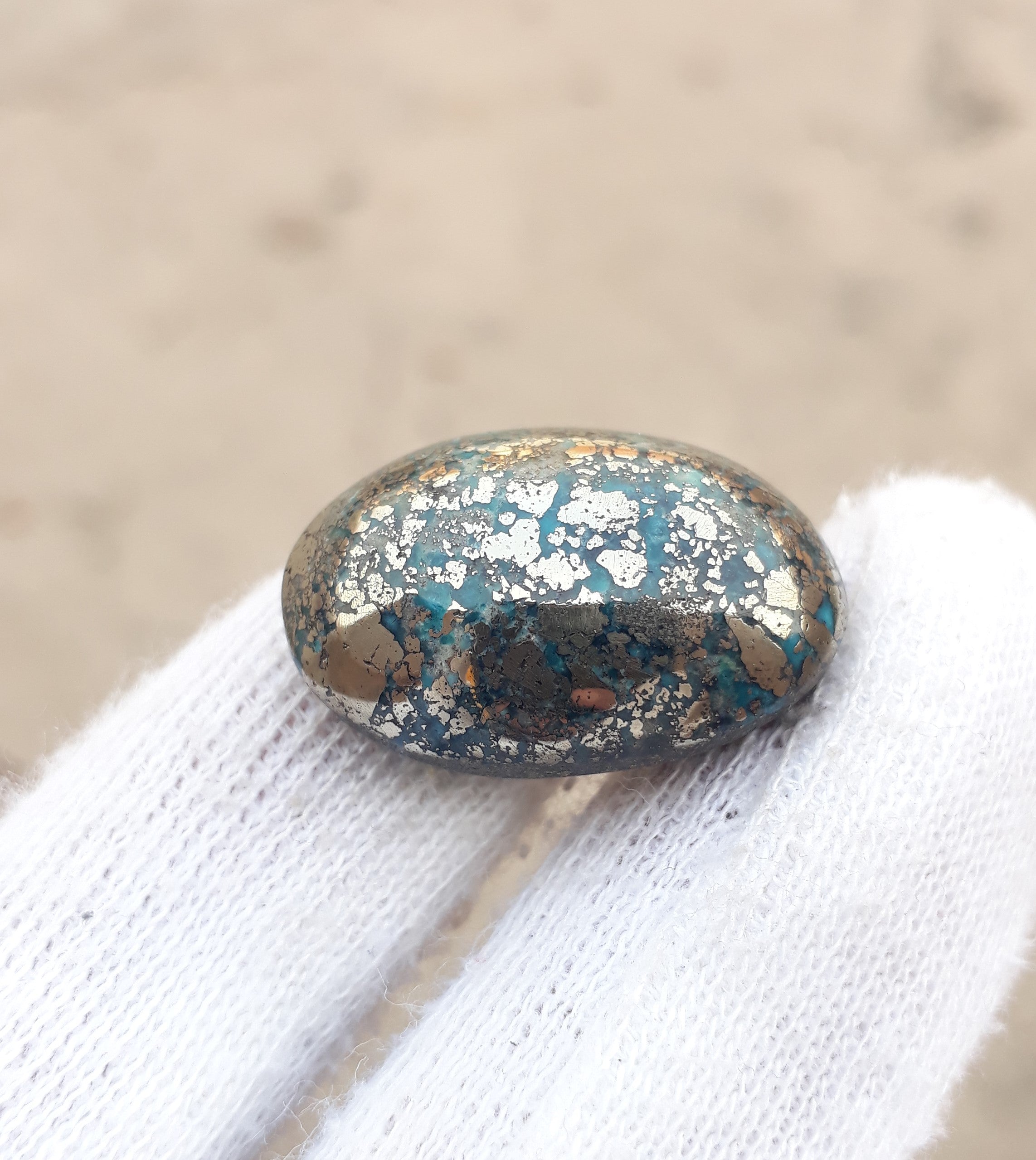 Natural Turquoise with Pyrite - Blue Matrix Turquoise - Shajri Feroza-45Ct