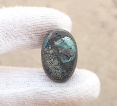 Natural Turquoise with Pyrite - Blue Matrix Turquoise - Shajri Feroza-45Ct