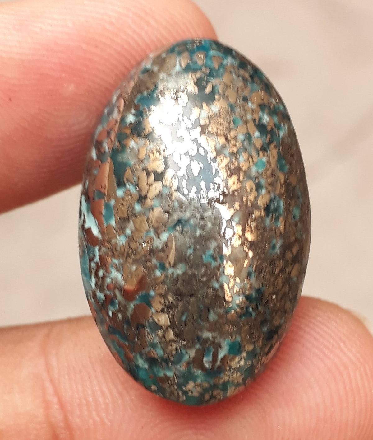 Natural Turquoise with Pyrite - Green Matrix Turquoise - Shajri Feroza-45.80Ct