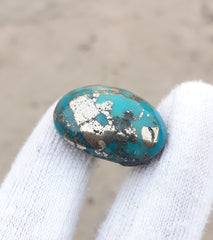 Natural Turquoise with Pyrite - Blue Matrix Turquoise - Shajri Feroza-47Ct