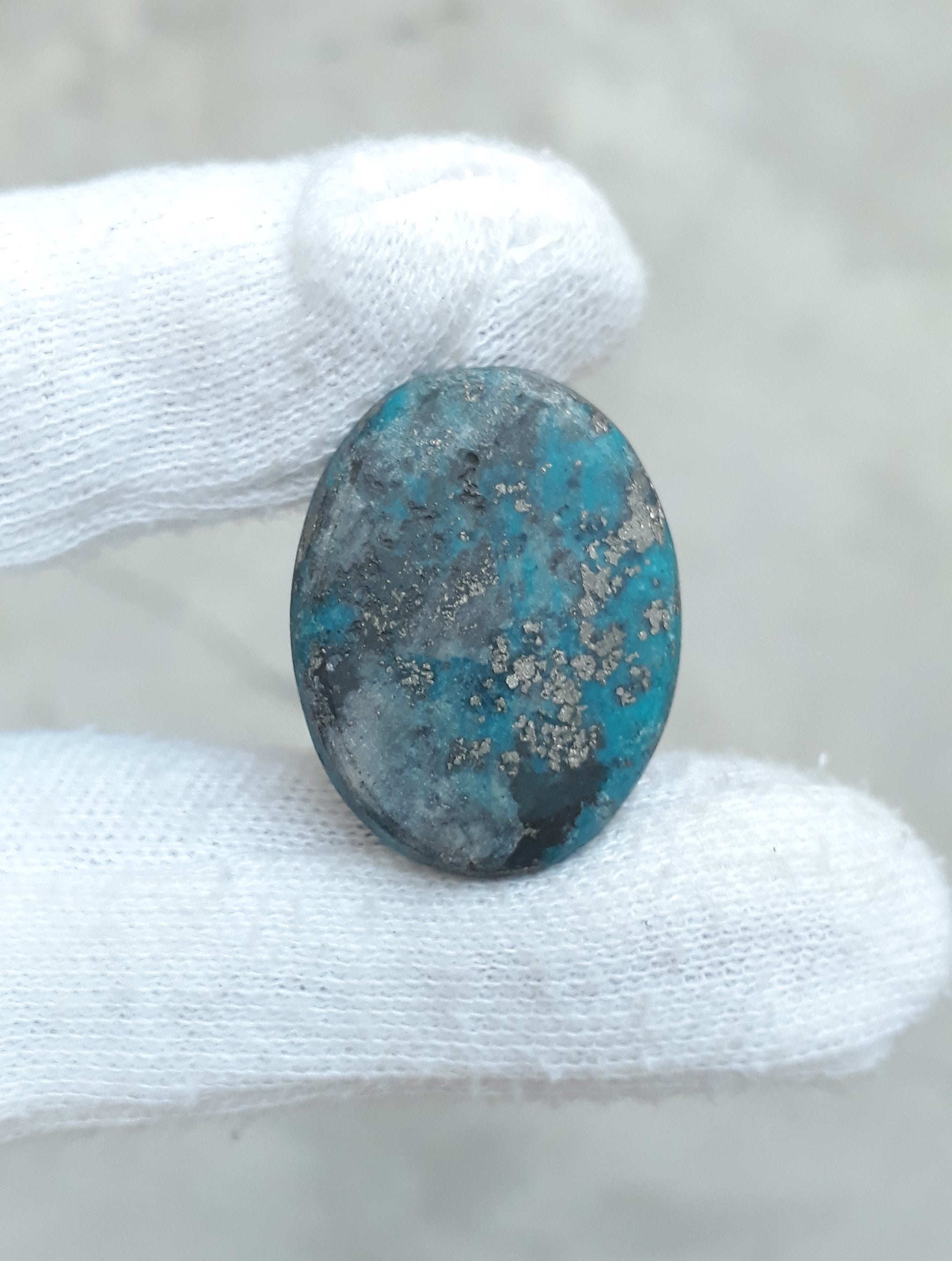 Natural Turquoise with Pyrite - Blue Matrix Turquoise - Shajri Feroza-48Ct