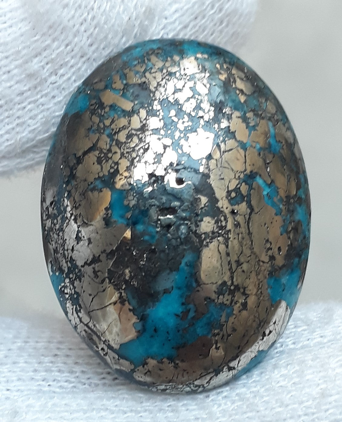 Natural Turquoise with Pyrite - Blue Matrix Turquoise - Shajri Feroza-48Ct