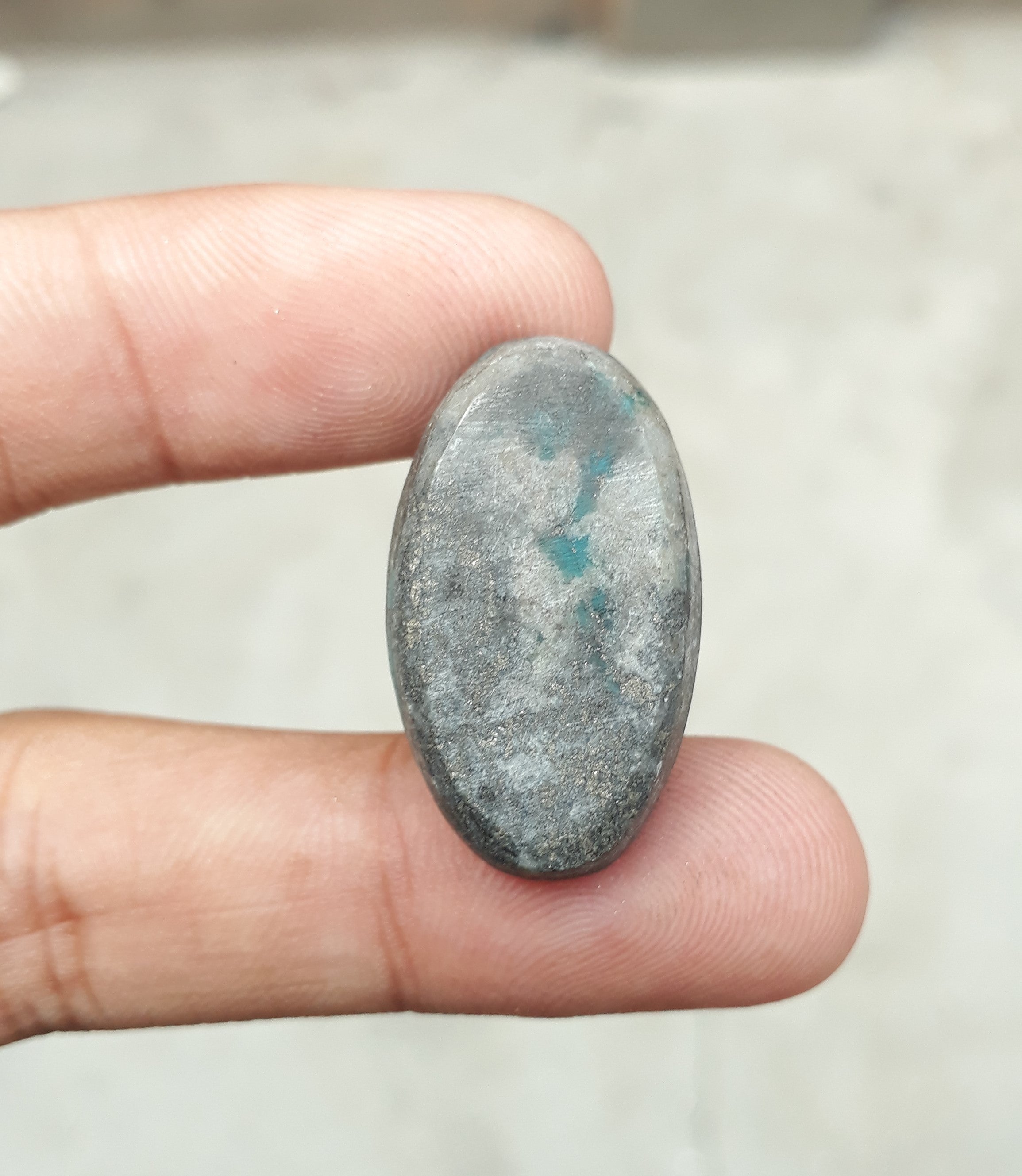 Natural Turquoise with Pyrite - Blue Matrix Turquoise - Shajri Feroza-49Ct