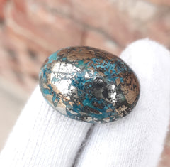 Natural Turquoise with Pyrite - Blue Matrix Turquoise - Shajri Feroza-50Ct