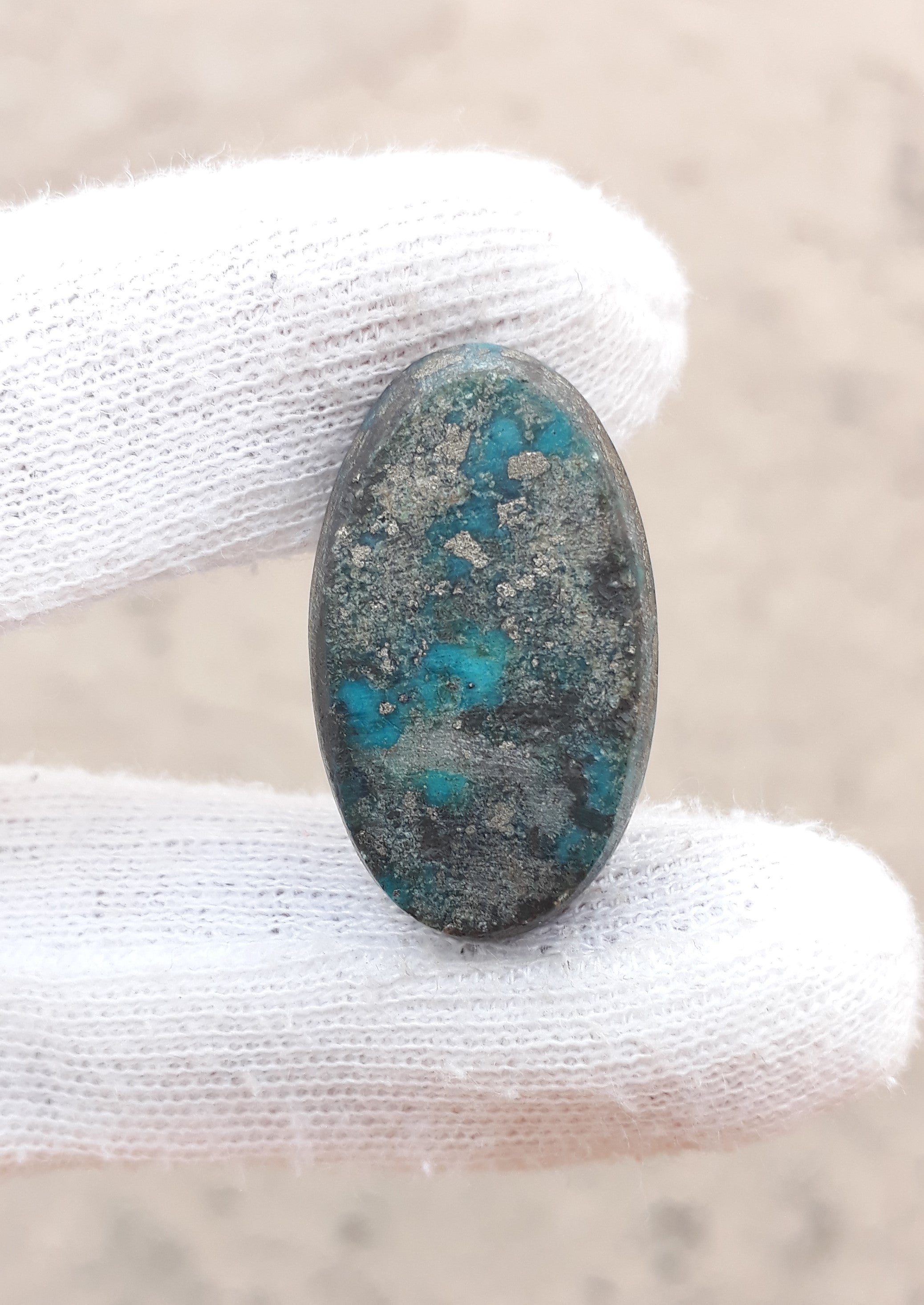 Natural Turquoise with Pyrite - Blue Matrix Turquoise - Shajri Feroza-51Ct