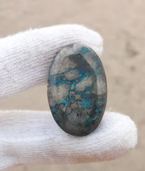 Natural Turquoise with Pyrite - Blue Matrix Turquoise - Shajri Feroza-53Ct