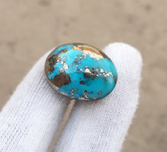 Natural Turquoise with Pyrite - Blue Matrix Turquoise - Shajri Feroza-54.60Ct