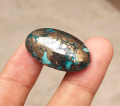 Natural Turquoise with Pyrite - Green Matrix Turquoise - Shajri Feroza-58.80Ct