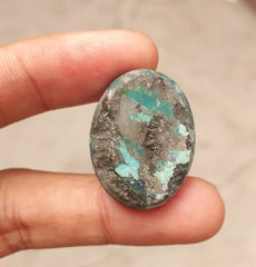 Natural Turquoise with Pyrite - Green Matrix Turquoise - Shajri Feroza-59Ct