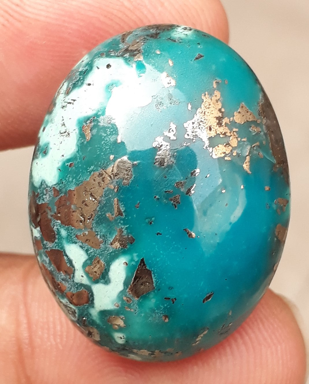 Natural Turquoise with Pyrite - Green Matrix Turquoise - Shajri Feroza-59Ct