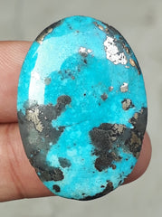 Natural Turquoise with Pyrite - Blue Matrix Turquoise - Shajri Feroza-59Ct