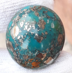 Natural Turquoise with Pyrite - Blue Matrix Turquoise - Shajri Feroza-68Ct