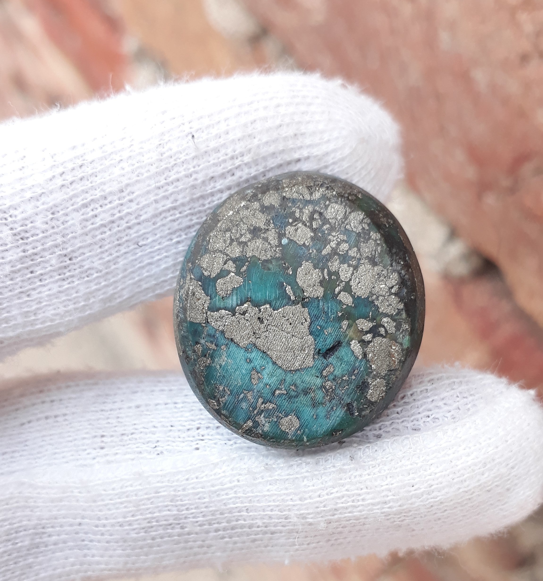 Natural Turquoise with Pyrite - Blue Matrix Turquoise - Shajri Feroza-68Ct