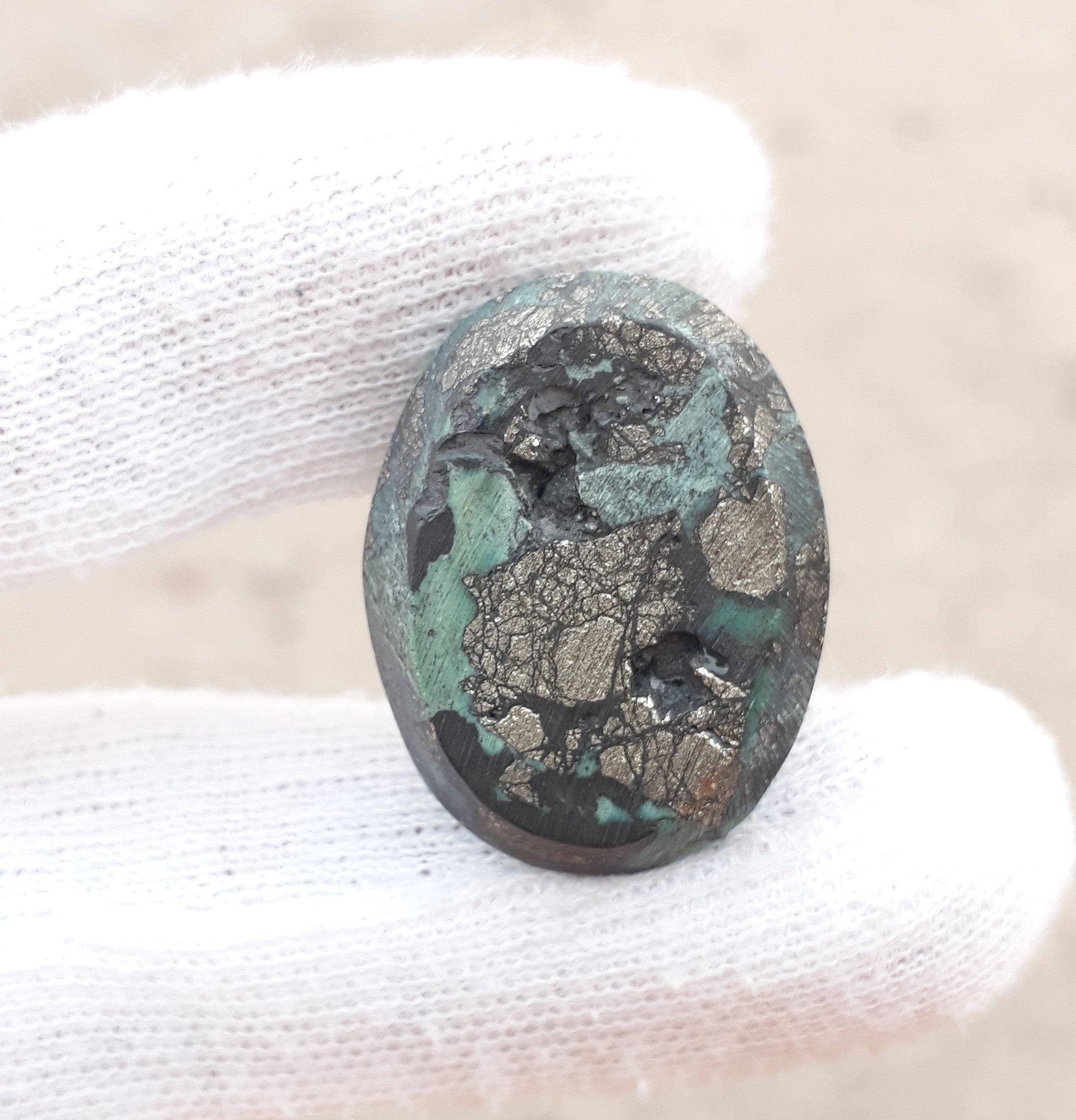 Natural Turquoise with Pyrite - Blue Matrix Turquoise - Shajri Feroza-78Ct