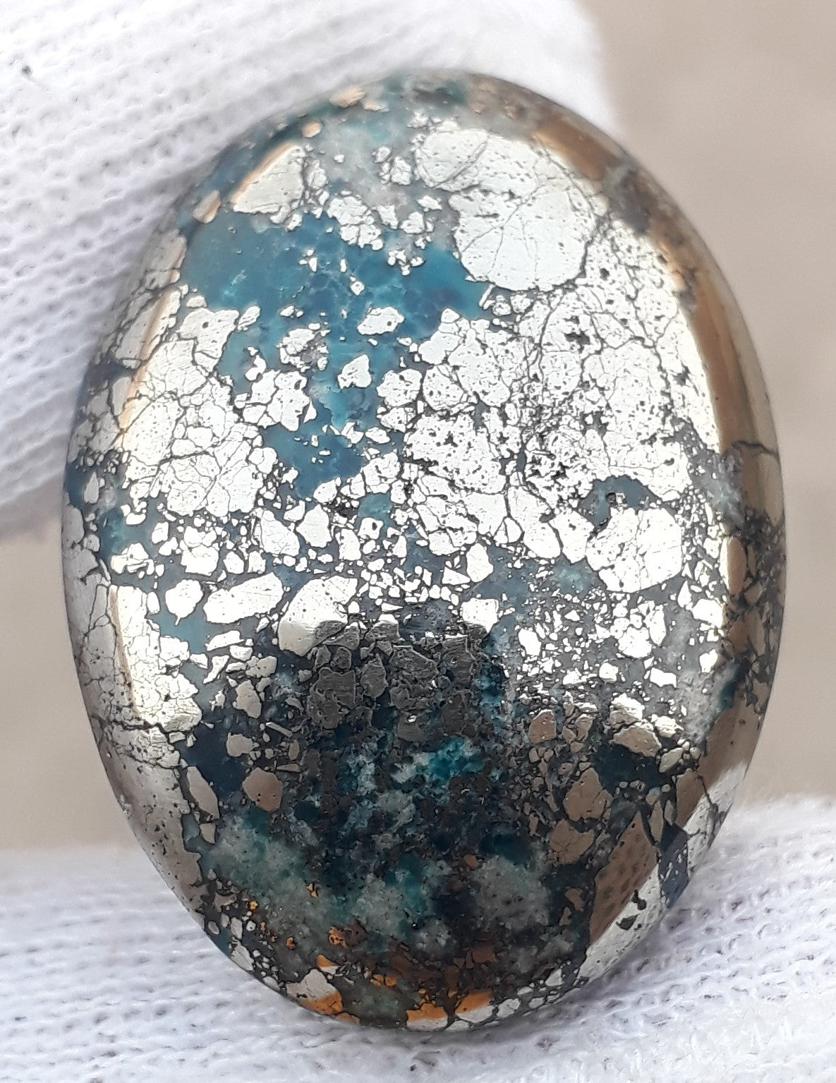 Natural Turquoise with Pyrite - Blue Matrix Turquoise - Shajri Feroza-81Ct