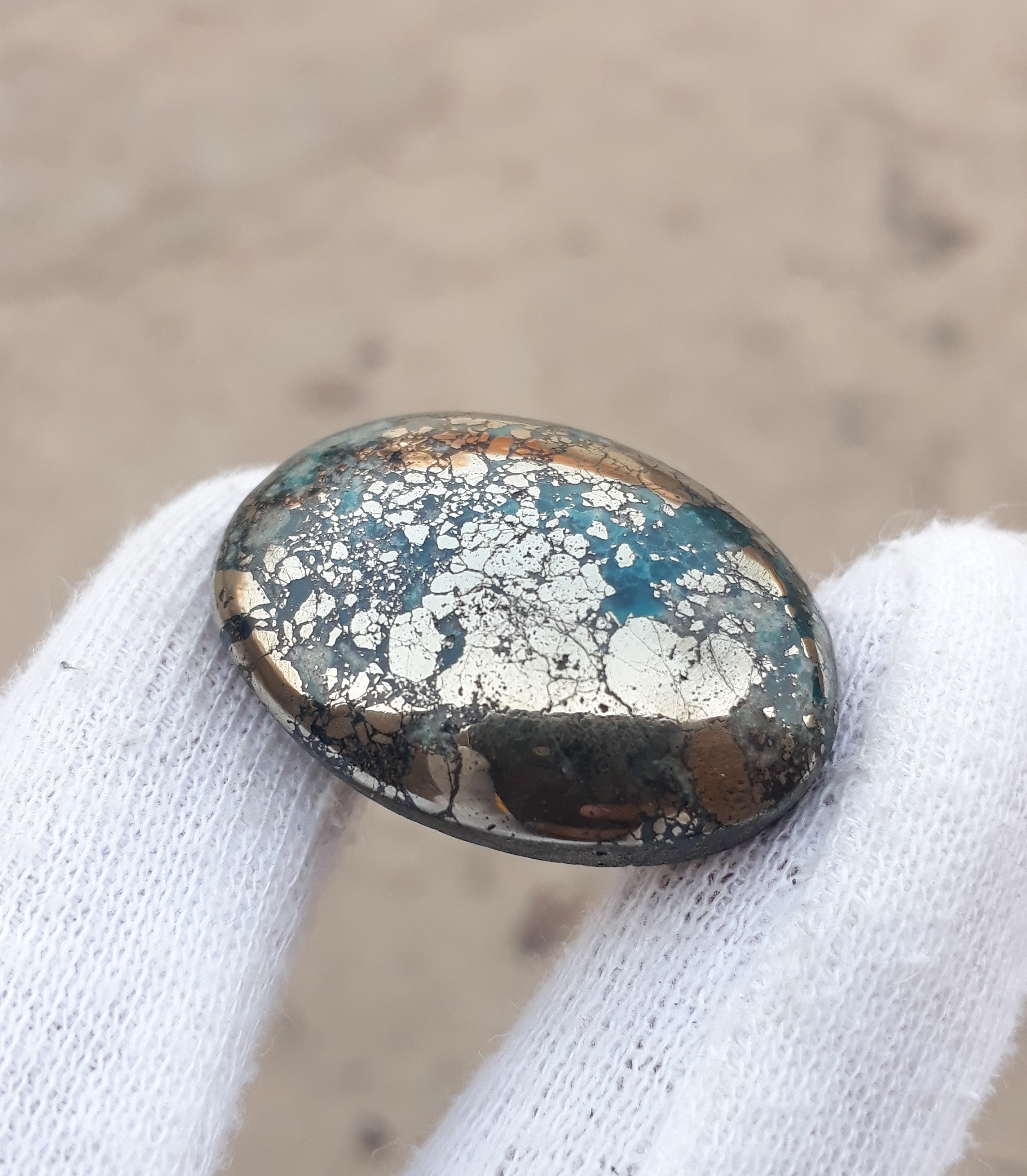 Natural Turquoise with Pyrite - Blue Matrix Turquoise - Shajri Feroza-81Ct