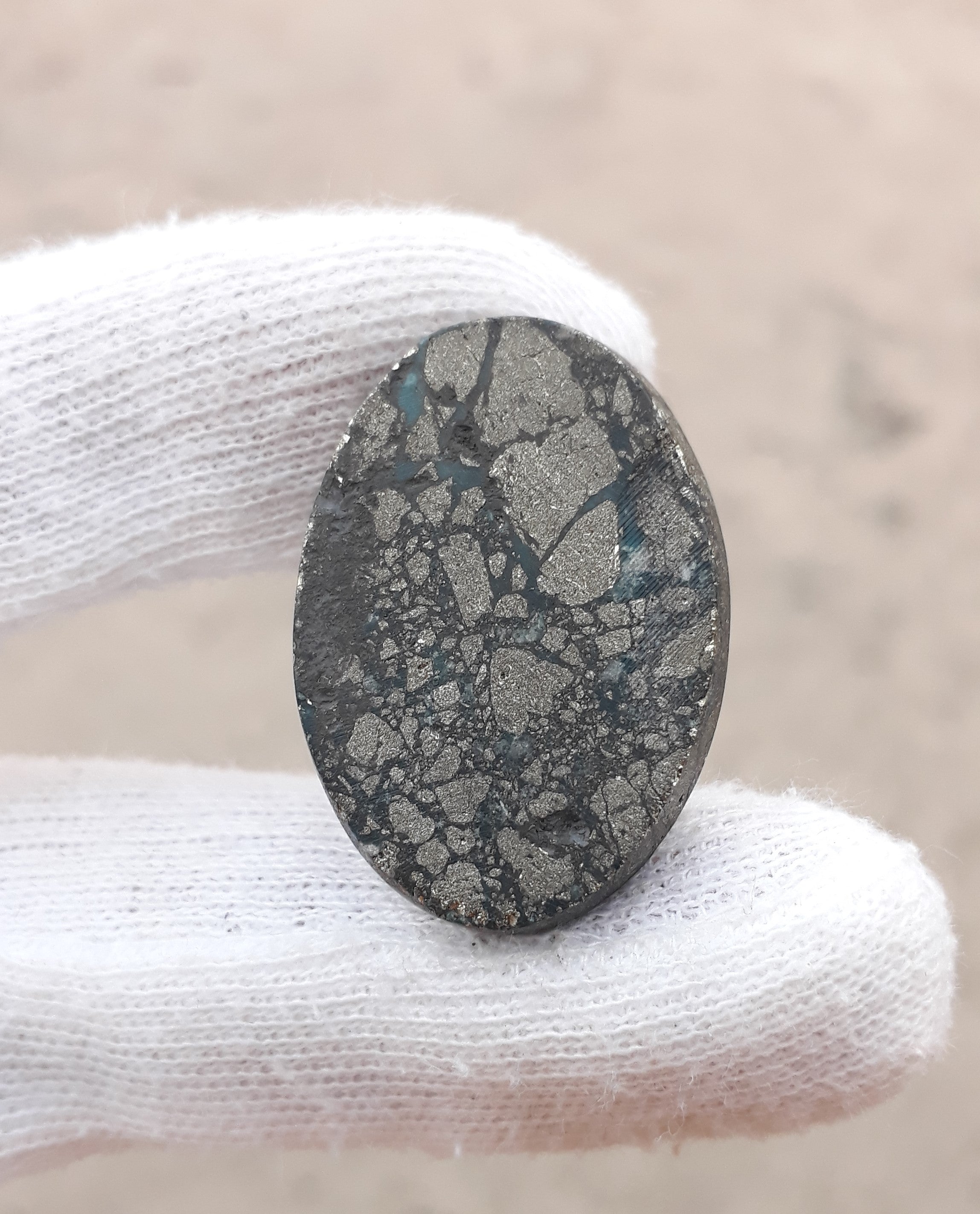 Natural Turquoise with Pyrite - Blue Matrix Turquoise - Shajri Feroza-81Ct