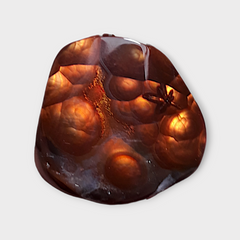 Rare Mexican Fire Agate Cabochon with Seginite