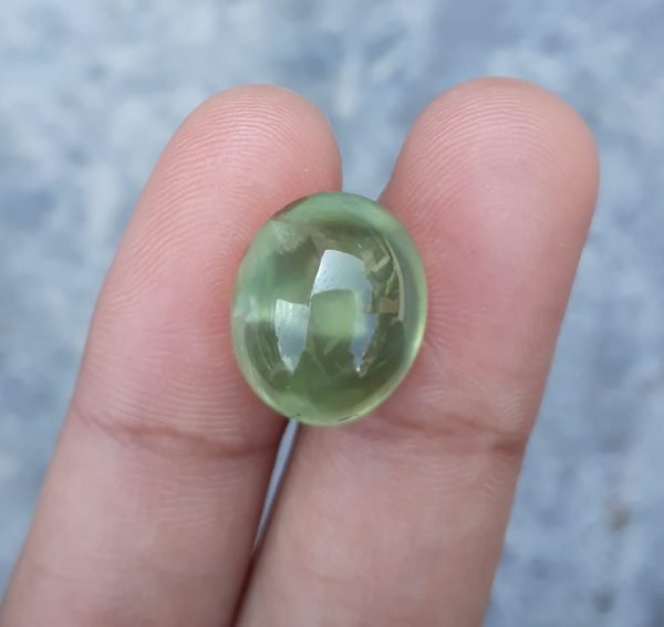 10.3ct Prehnite Cabochon - also called Grape Jade, Green Moonstone - 15x13mm