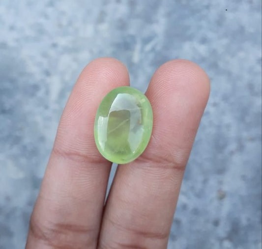 11.7ct Prehnite Cabochon - also called Grape Jade, Green Moonstone - 17x13mm