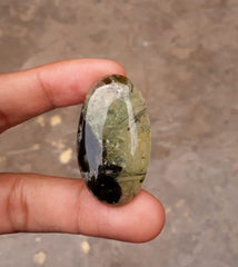 70ct Prehnite Cabochon - Rutile Prehnite - also called Grape Jade, Green Moonstone - 42x24mm