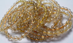 Natural AAA Gold Rutilated Quartz Gemstone Bracelet, Sizes 7-14mm