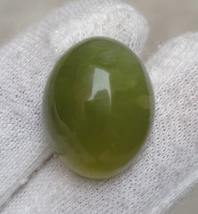 36.25ct Natural High Quality Translucent Serpentine Cabochon - Shah Maqqsood - Zehrmora - 24x19x11mm