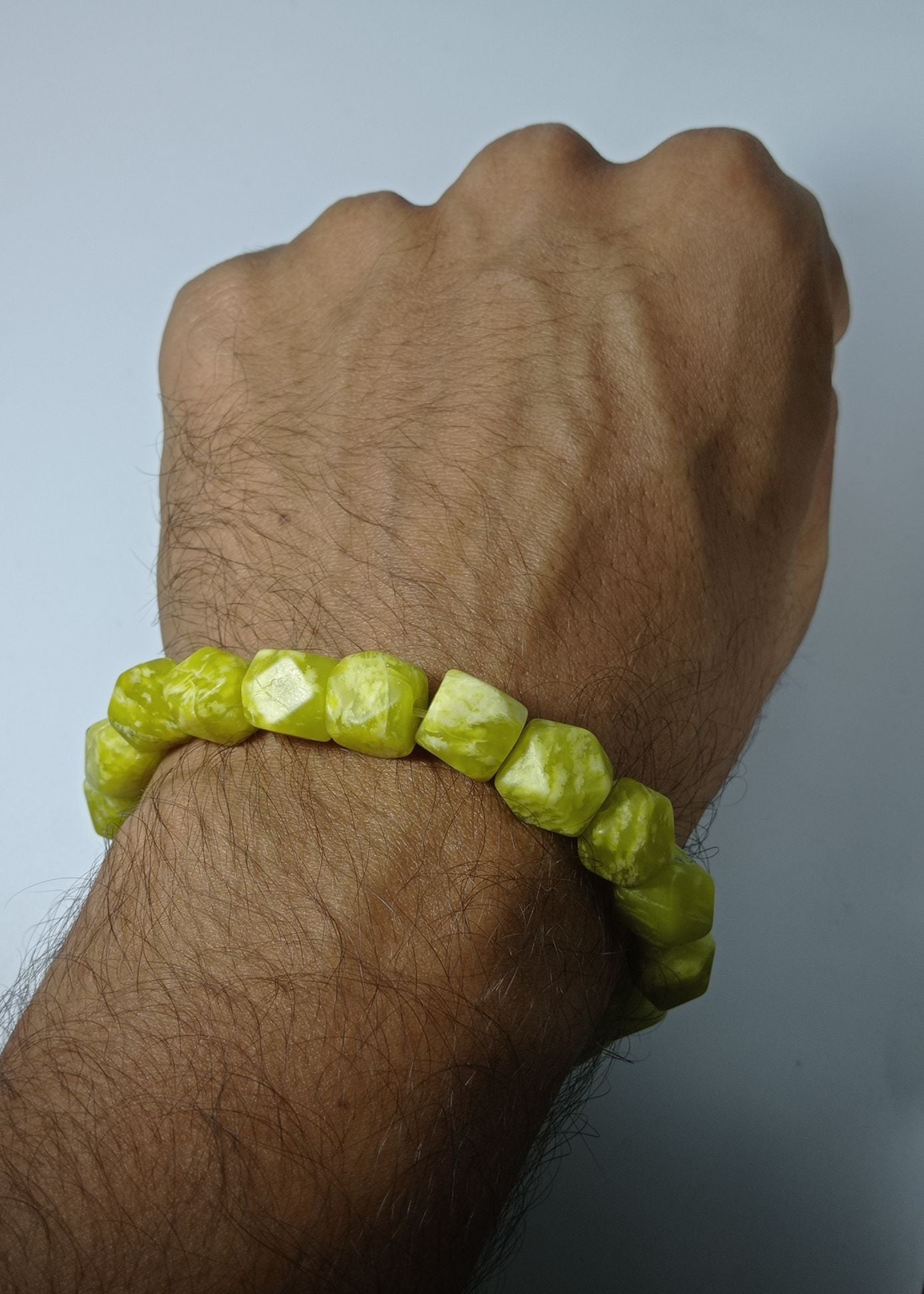 Natural Heart Chakra Serpentine Gemstone Bracelet - also known as Zehrmora Bracelet
