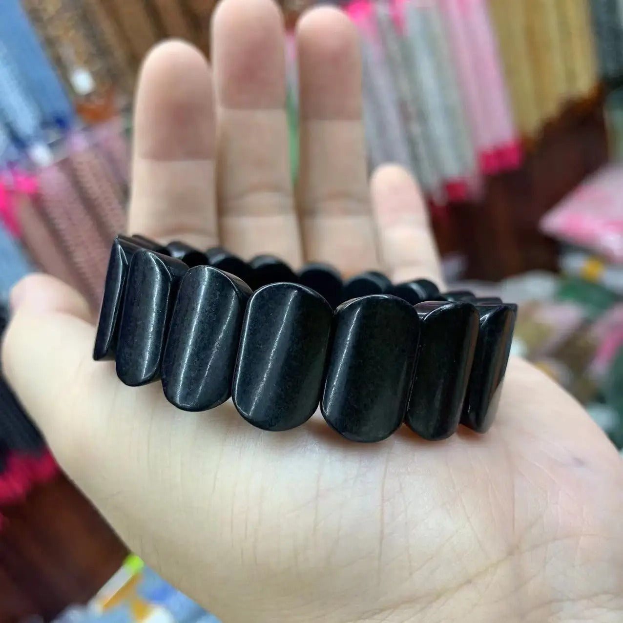 天然俄罗斯 Shungite 宝石手链