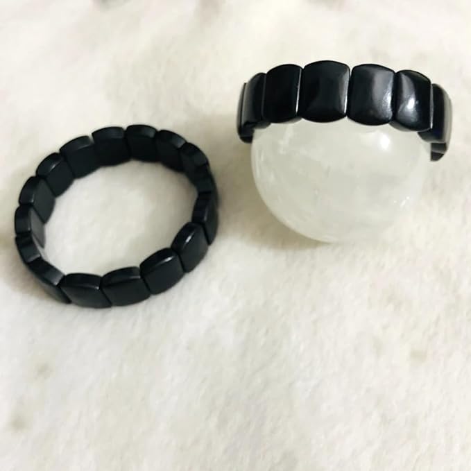 Natural Rare Shungite Gemstone Strech Bracelet