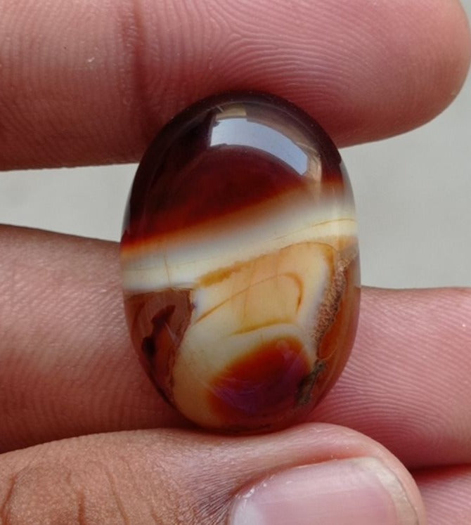 41.1ct Abstract Agate - Sulaimani Aqeeq - 29x20x9mm