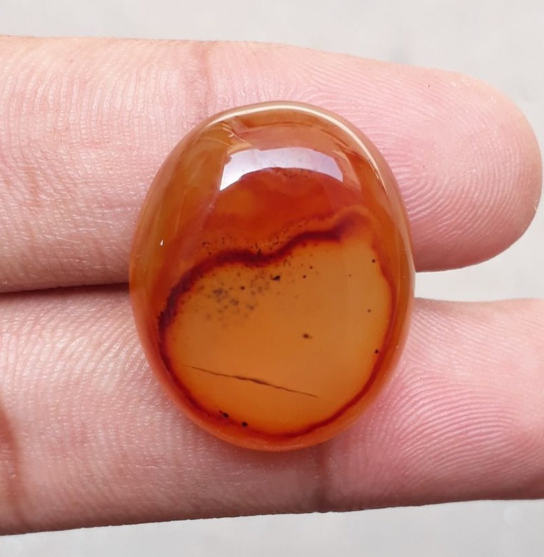 38.2ct Classy Orange Agate - Sulaimani Aqeeq - 26x21x9mm