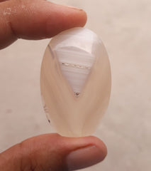 Fortified White Chalcedony  -  Sulaimani Aqeeq - 43x27mm