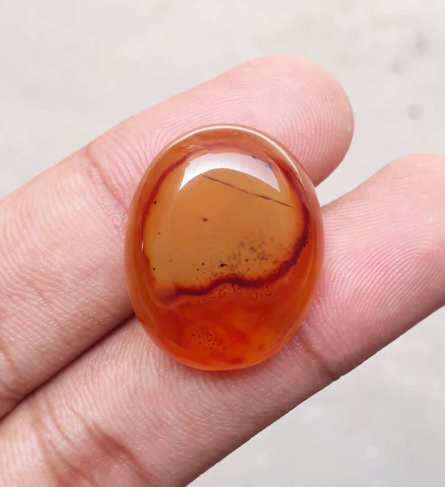 38.2ct Classy Orange Agate - Sulaimani Aqeeq - 26x21x9mm