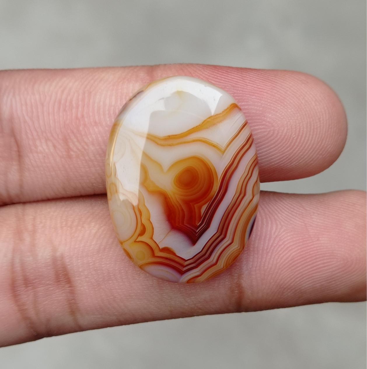 27.2ct Abstract Agate Cabochon - Sulaimani Aqeeq - 29x21x5mm