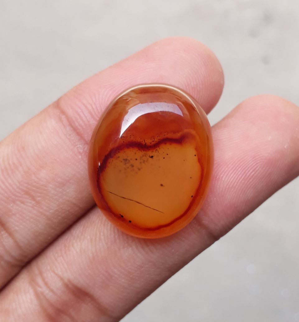 38.2ct Classy Orange Agate - Sulaimani Aqeeq - 26x21x9mm