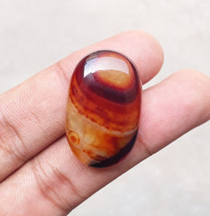 42.4ct Bi-Color Agate - Sulaimani Aqeeq - 32x21x7mm