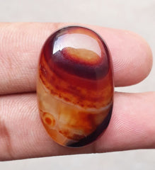 42.4ct Bi-Color Agate - Sulaimani Aqeeq - 32x21x7mm