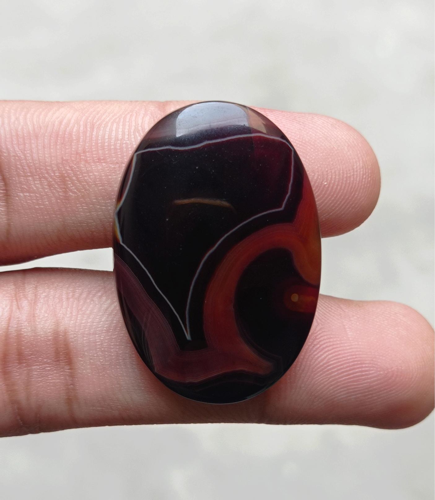 49.9ct Abstract Agate Cabochon - Sulaimani Aqeeq - 36x25x7mm