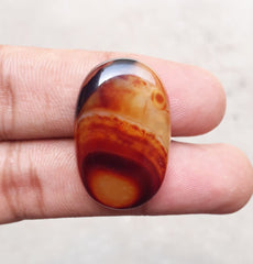 42.4ct Bi-Color Agate - Sulaimani Aqeeq - 32x21x7mm