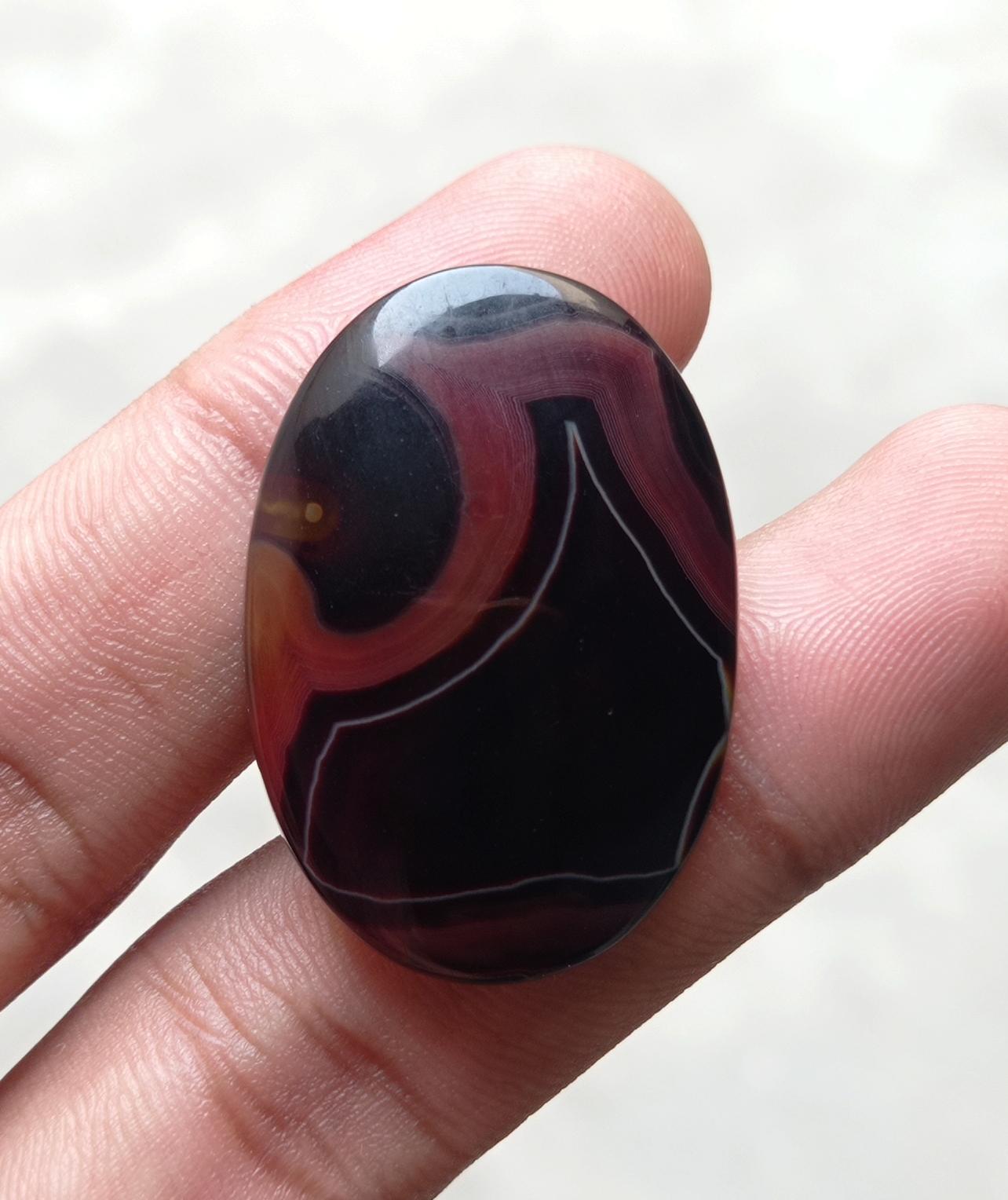 49.9ct Abstract Agate Cabochon - Sulaimani Aqeeq - 36x25x7mm