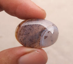 19.4ct Abstract Agate with Lines  -  Sulaimani Aqeeq - 26x17mm