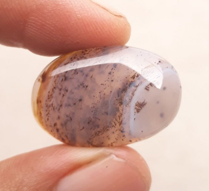 19.4ct Abstract Agate with Lines  -  Sulaimani Aqeeq - 26x17mm