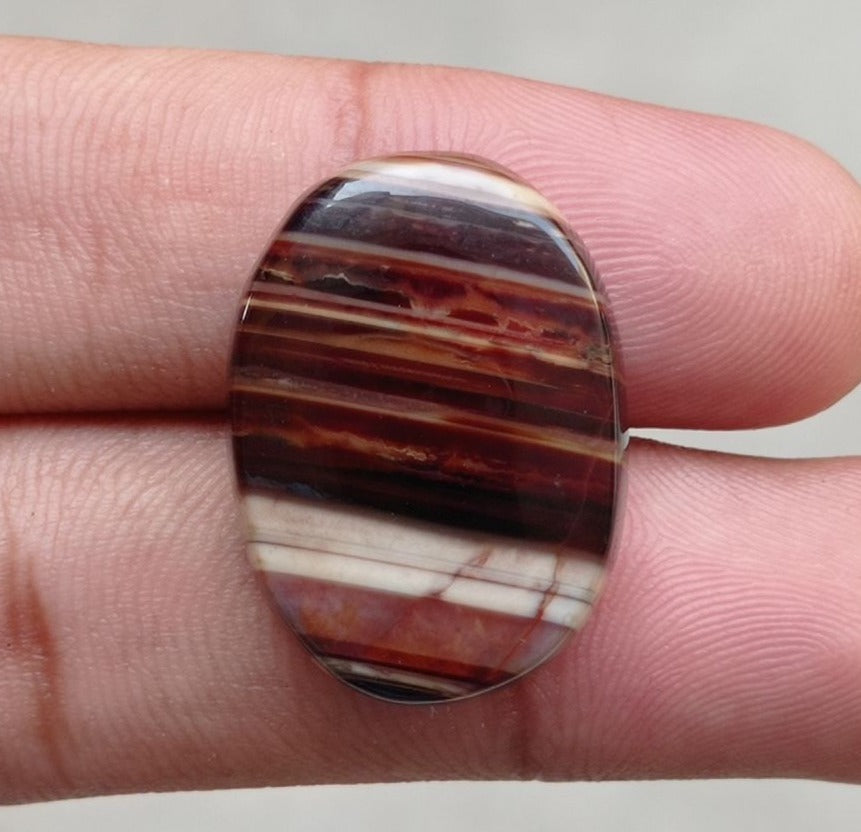 32ct Banded Agate - Sulaimani Aqeeq - 28x20x7mm